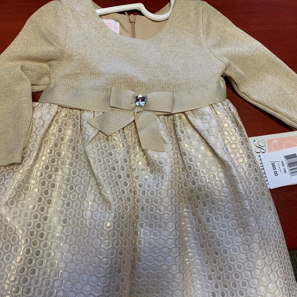Gold Dress Bonnie Baby